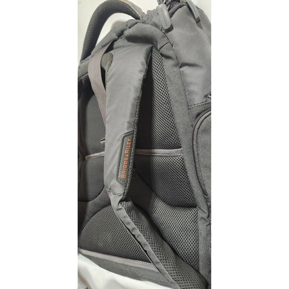 Briggs & Riley Gray Ballistic Nylon Cargo Laptop Backpack BP118-25 Travel Bag
